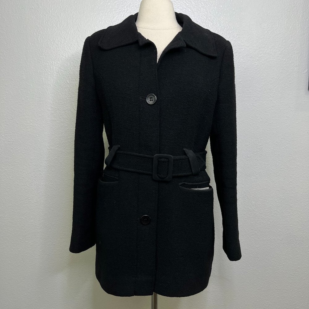 VIA SPIGA Women's‎ Wool Coat Belted Black No Size